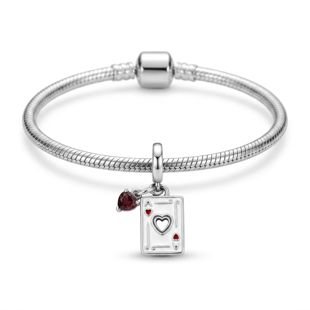 Charm As Corazones Plata .925