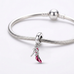 Charm Zapatilla Mujer Rosa Plata ley .925