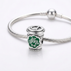 Charm Vaso De Cafe Verde Plata Ley .925