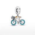 Charm Bicicleta Azul Plata Ley .925-