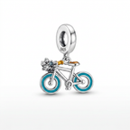 Charm Bicicleta Azul Plata Ley .925-