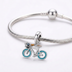Charm Bicicleta Azul Plata Ley .925-