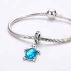Charm Tortuga Azul Plata Ley .925-