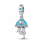 Charm Medusa Azul Plata Ley .925
