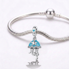 Charm Medusa Azul Plata Ley .925