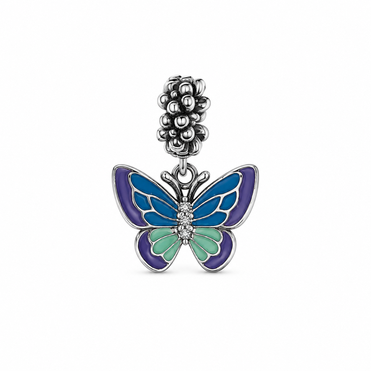 Charm Mariposa Multicolor Plata Ley .925