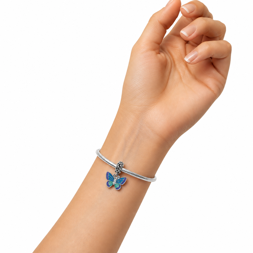 Charm Mariposa Multicolor Plata Ley .925