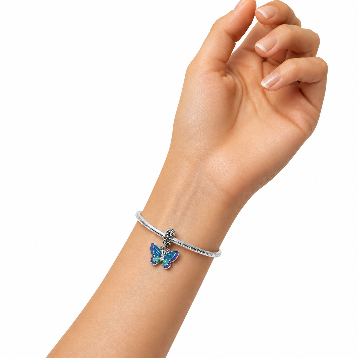 Charm Mariposa Multicolor Plata Ley .925