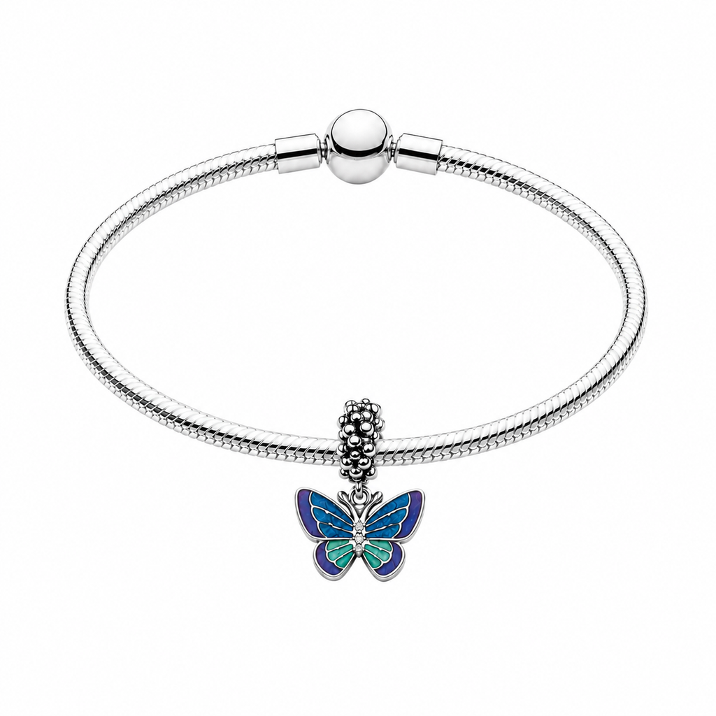Charm Mariposa Multicolor Plata Ley .925