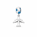 Charm Planeta Azul Y Avion Plata Ley .925