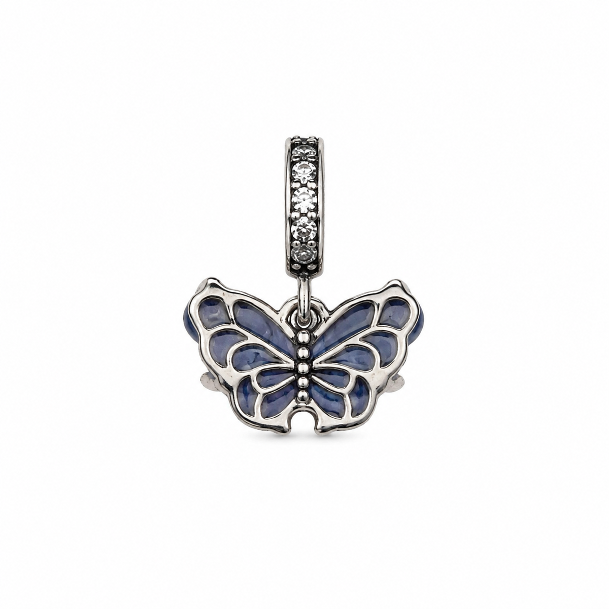 Charm Mriposa Violeta Plata Ley .925