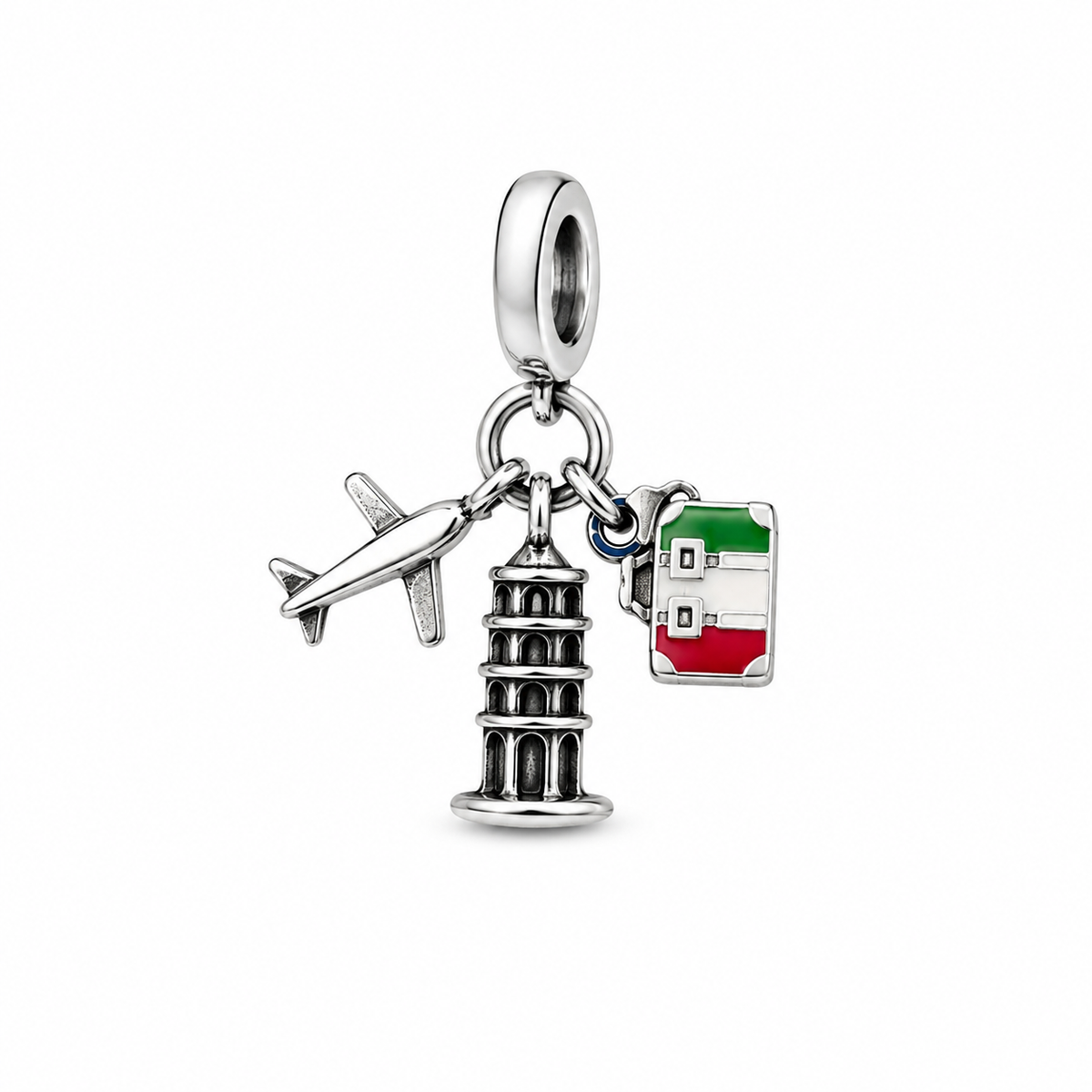 Charm Torre Pisa Italia Plata Ley .925