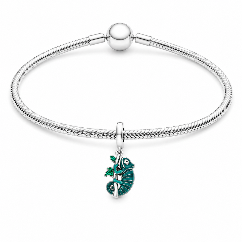 Charm Camaleon Verde Plata Ley .925