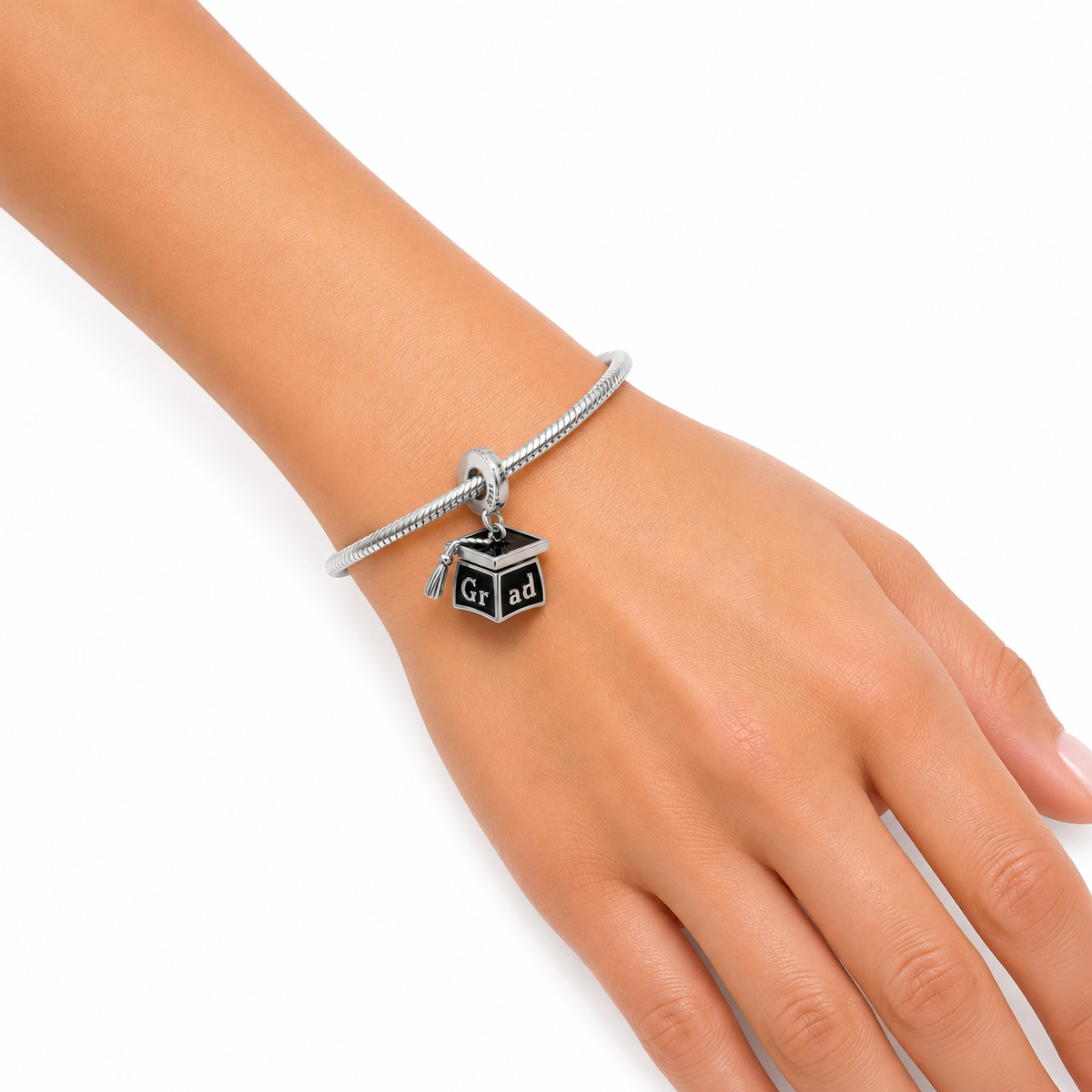 Charm Birrete De graduacion Plata Ley .925