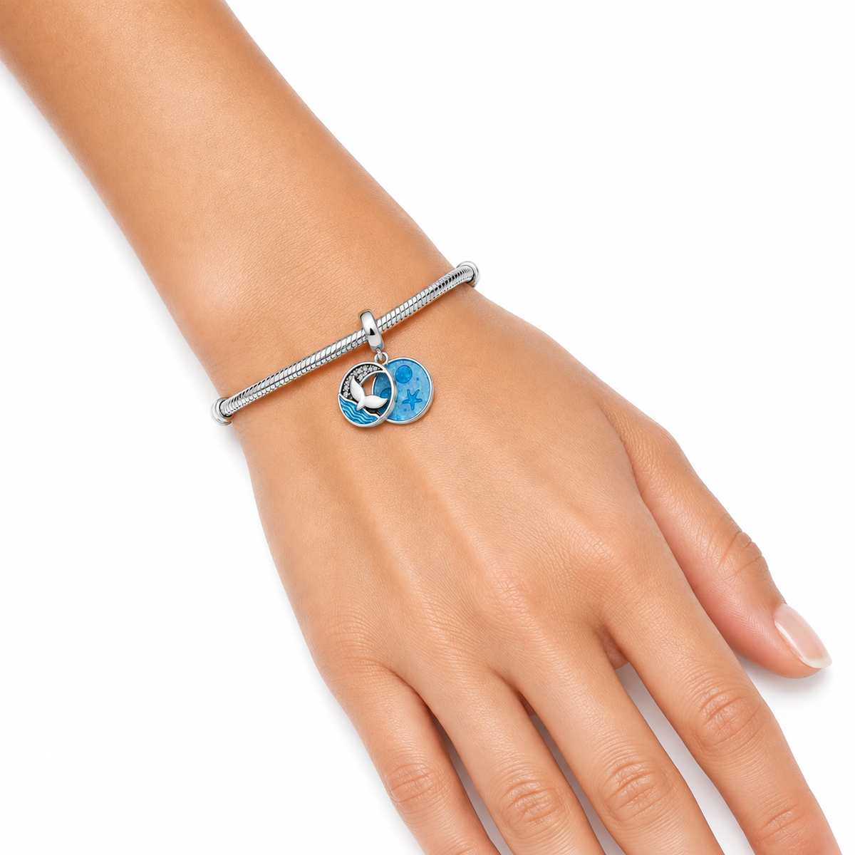 Charm Oceano Y Cola De Sirena Plata Ley .925