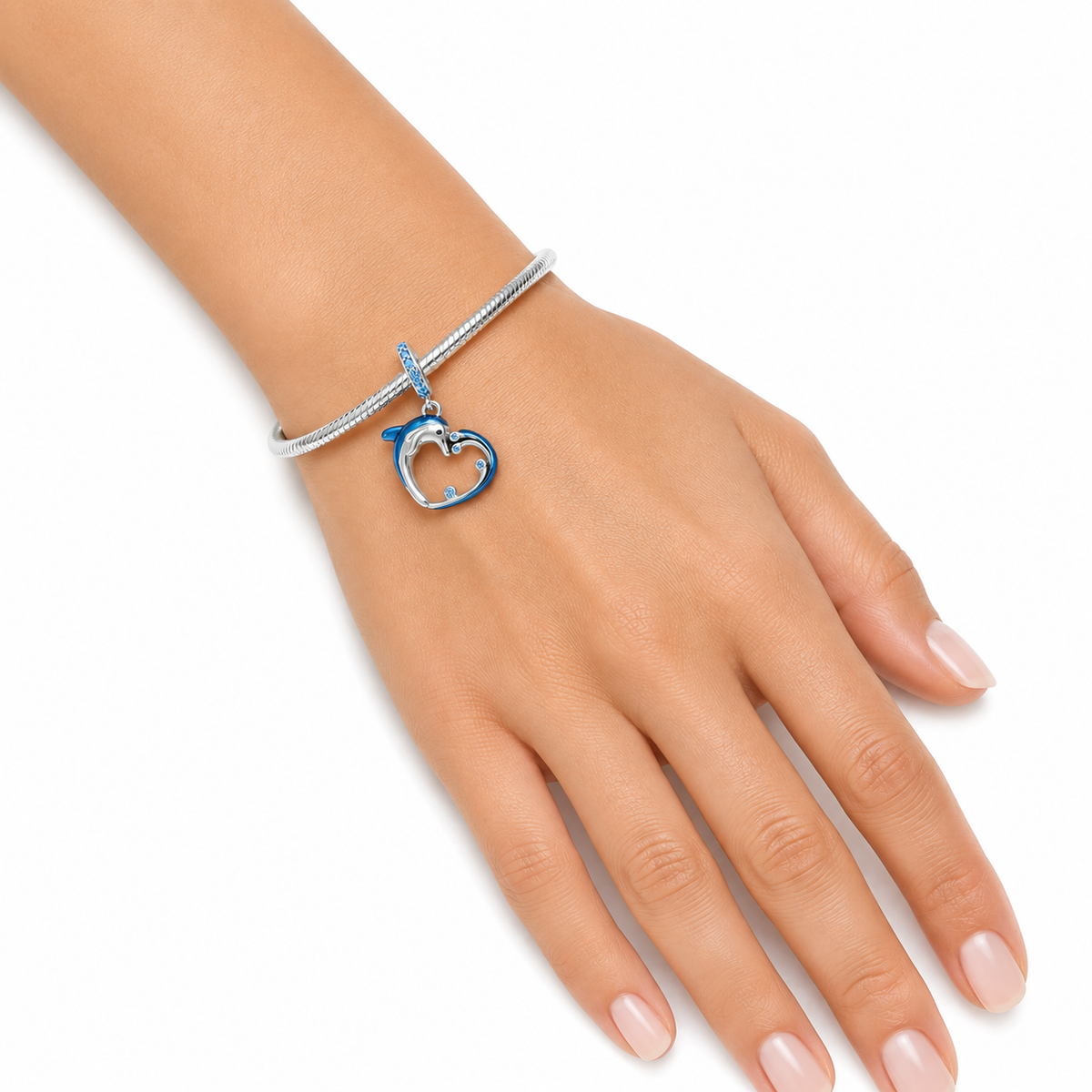 Charm Delfines corazon Plata Ley .925