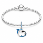 Charm Delfines corazon Plata Ley .925