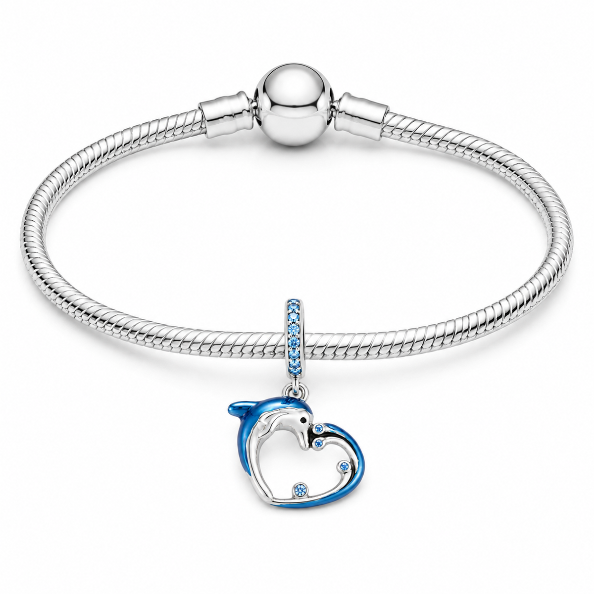 Charm Delfines corazon Plata Ley .925