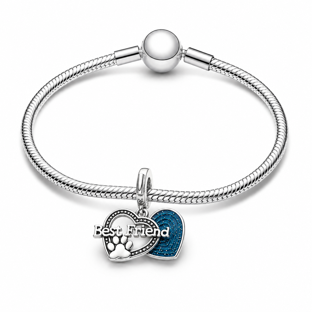 Charm Best Friend Con Huellita Plata Ley .924
