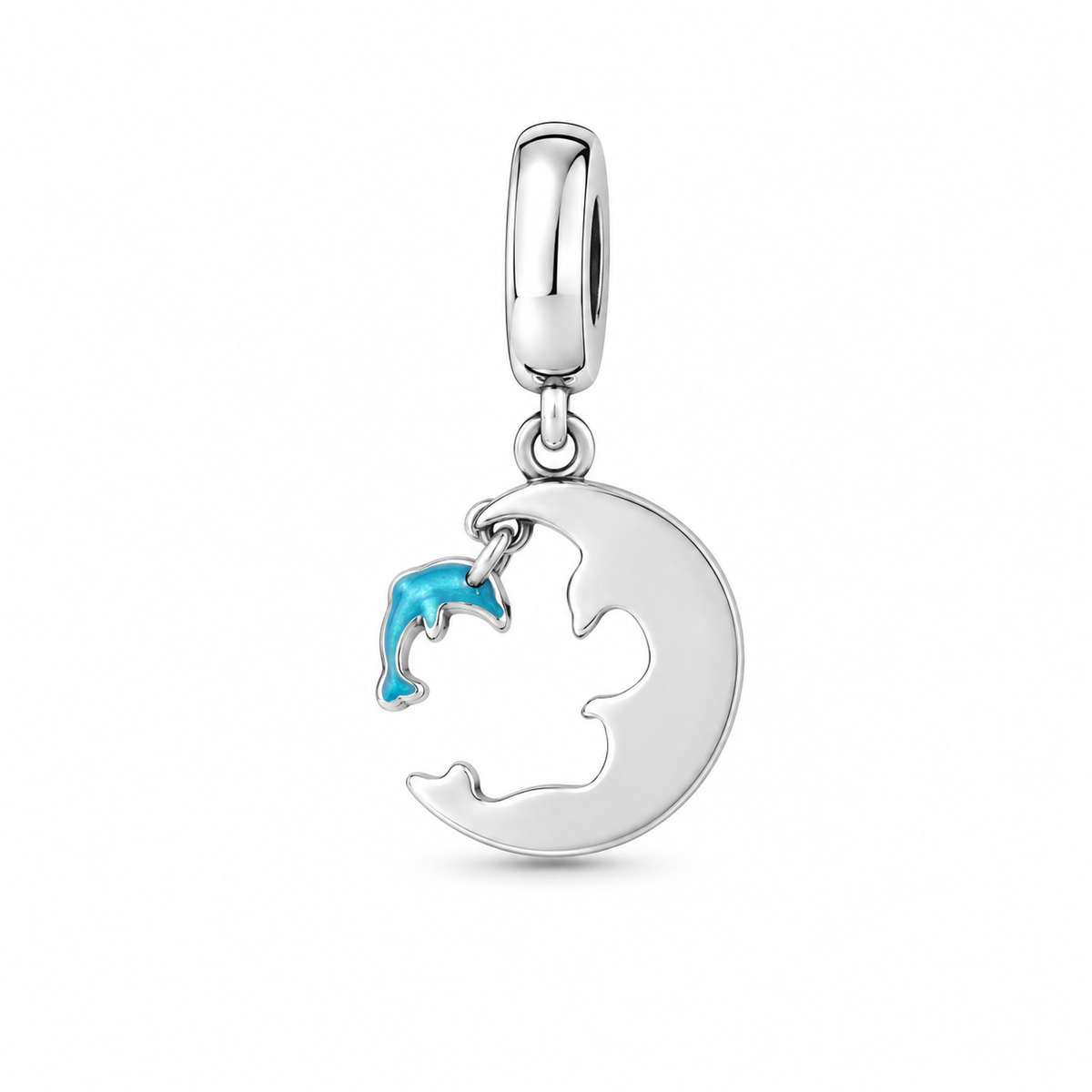 Charm Ola De Mar Con Delfin Plata Ley .924