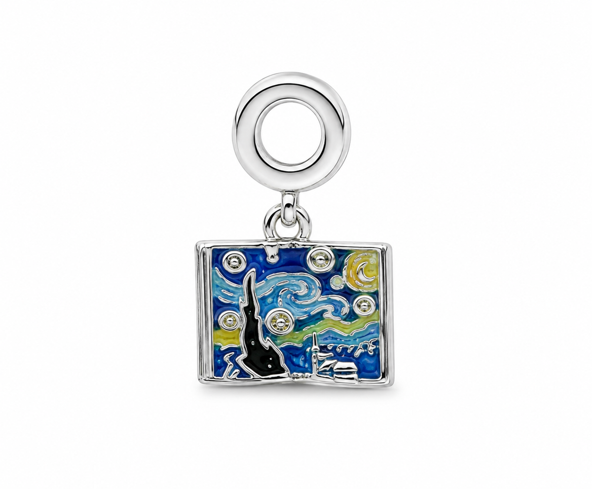 Charm Libro Noche Estrellada Plata Ley .924