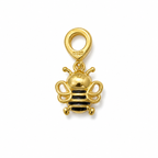 Charm Abeja Dorada Con Corazon Rosa Plata Ley .924