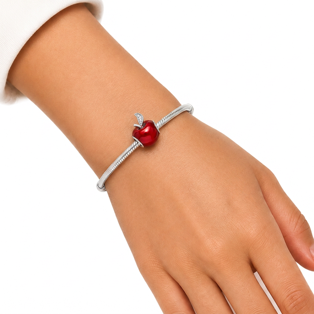 Charm Manzana Roja Plata Ley .924