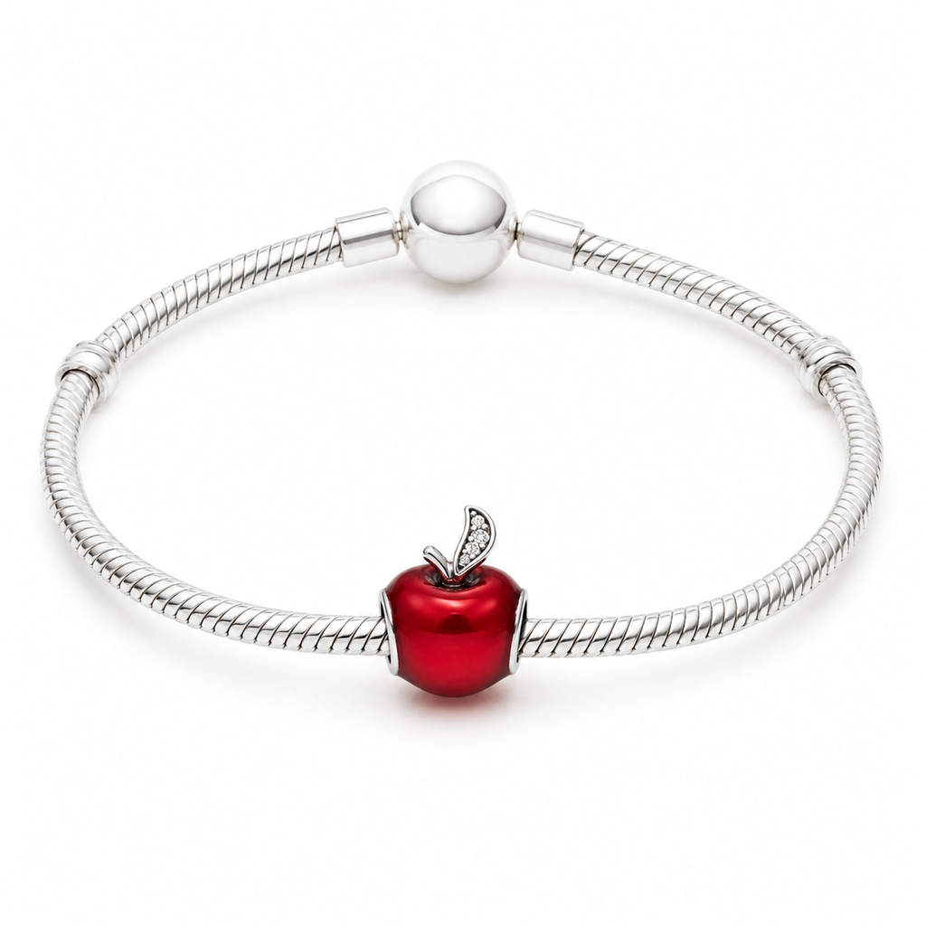 Charm Manzana Roja Plata Ley .924