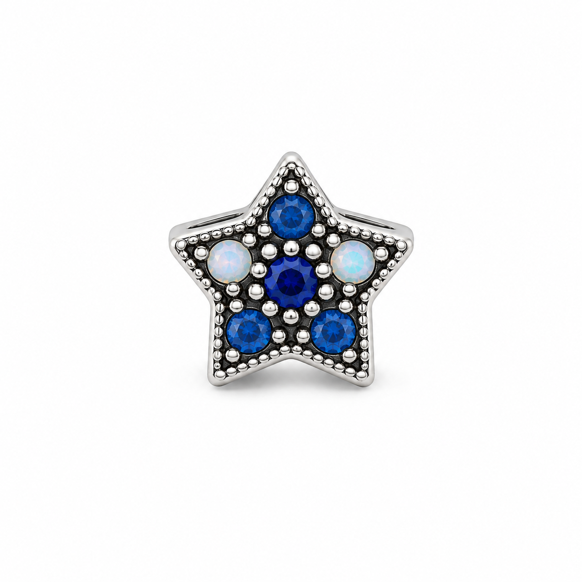 Charm Estrella Azul Plata Ley .924