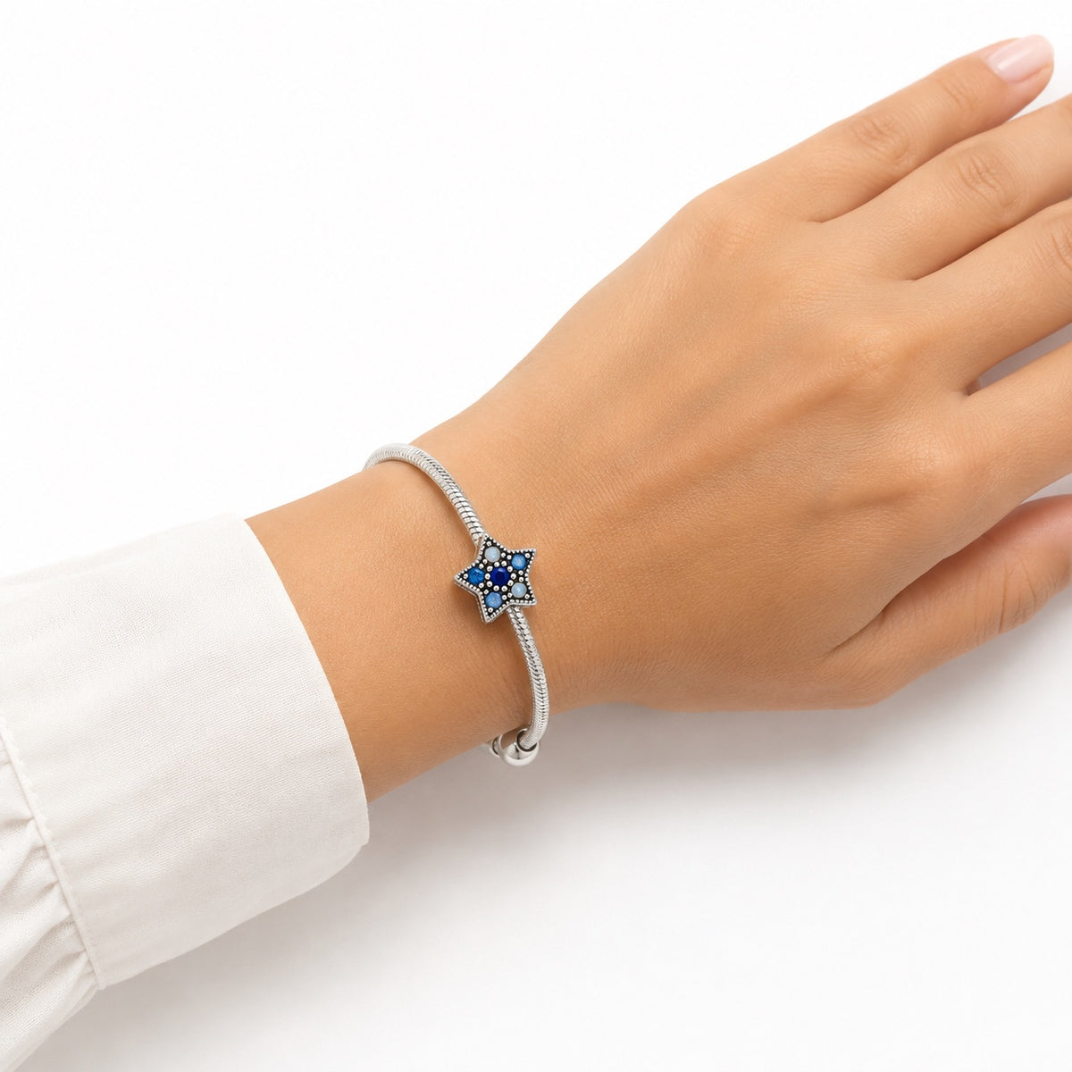 Charm Estrella Azul Plata Ley .924
