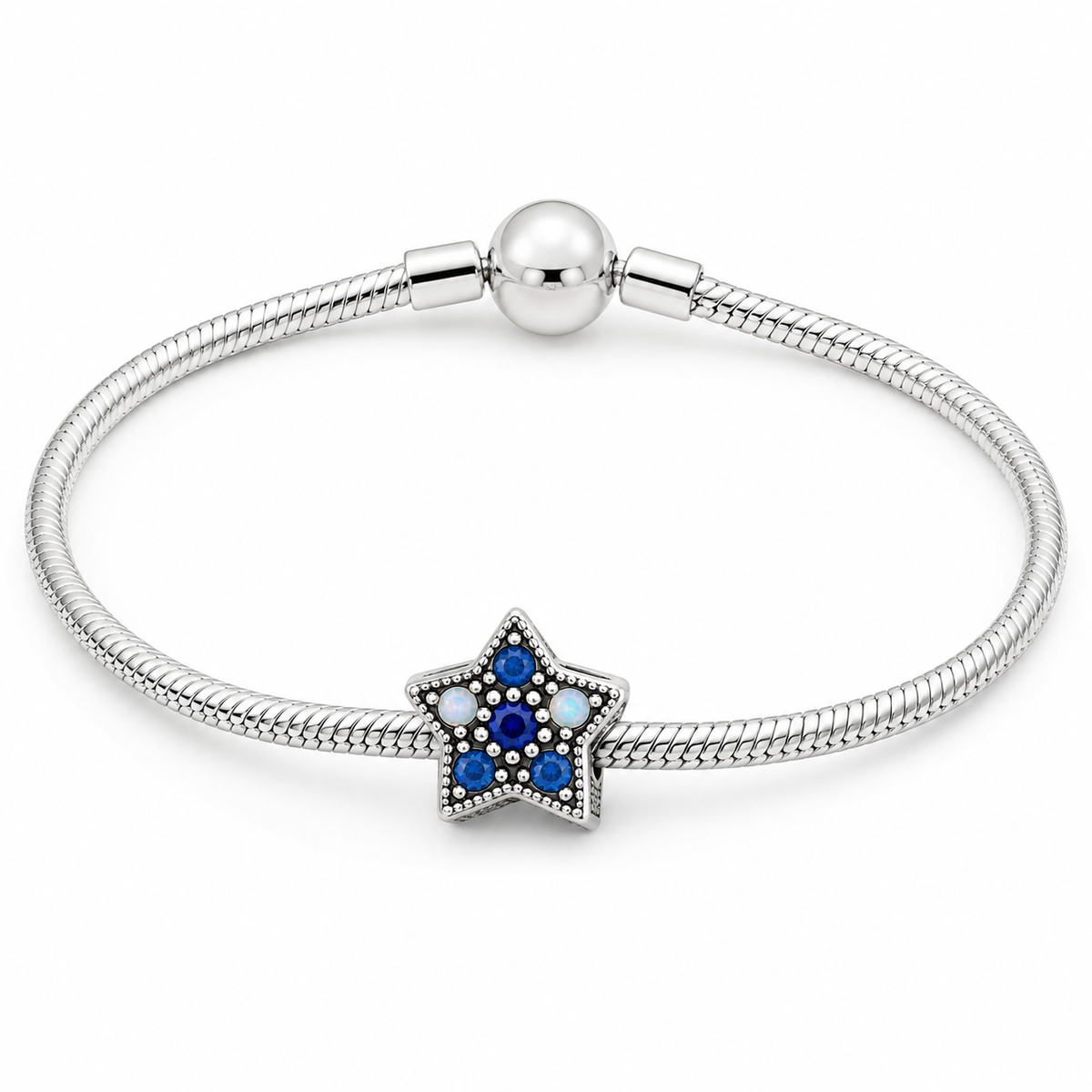 Charm Estrella Azul Plata Ley .924