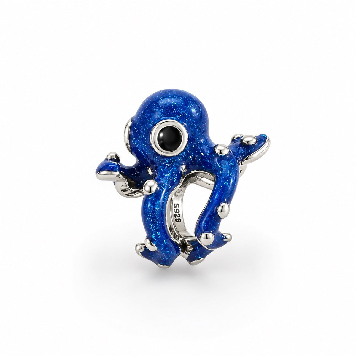 Charm Pulpo Azul   Plata Ley .925