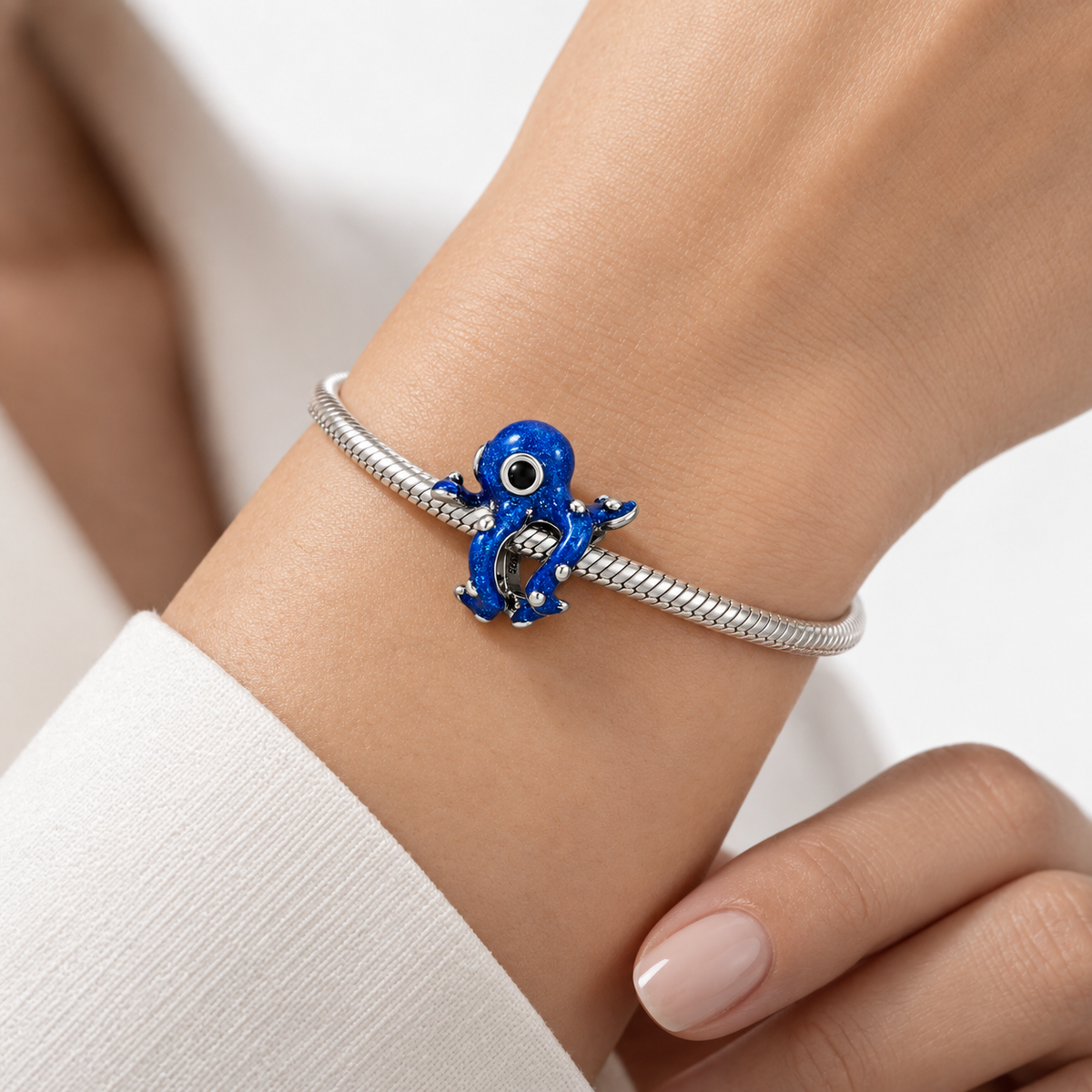 Charm Pulpo Azul   Plata Ley .925