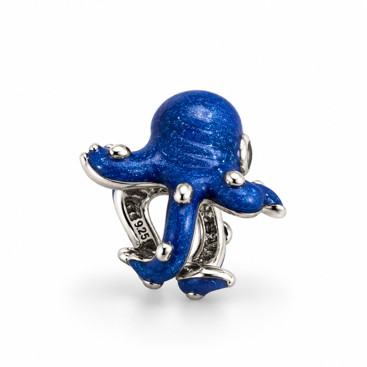 Charm Pulpo Azul   Plata Ley .925