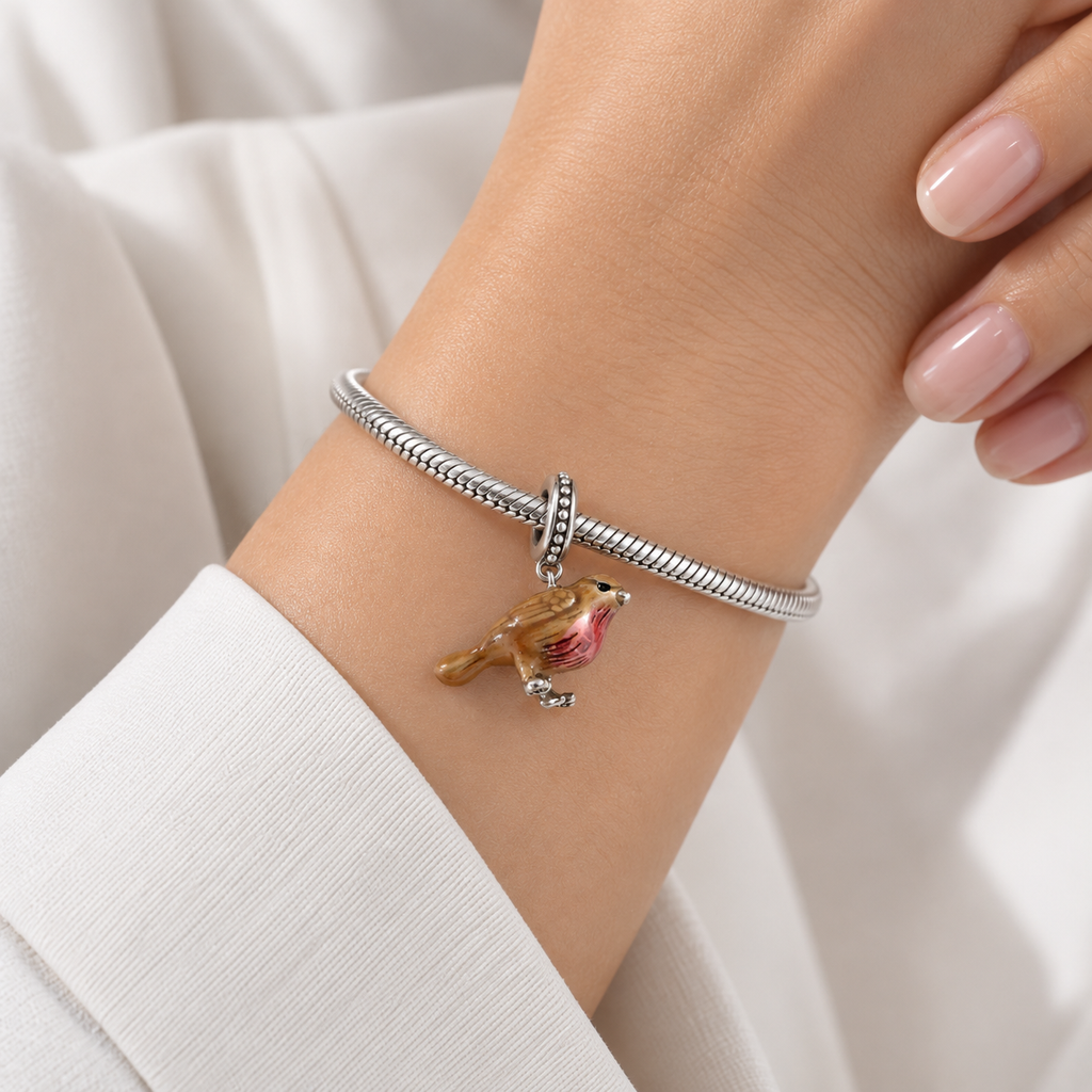 Charm Pajaro  Plata Ley .925