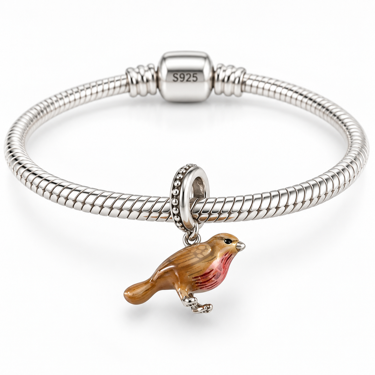 Charm Pajaro  Plata Ley .925