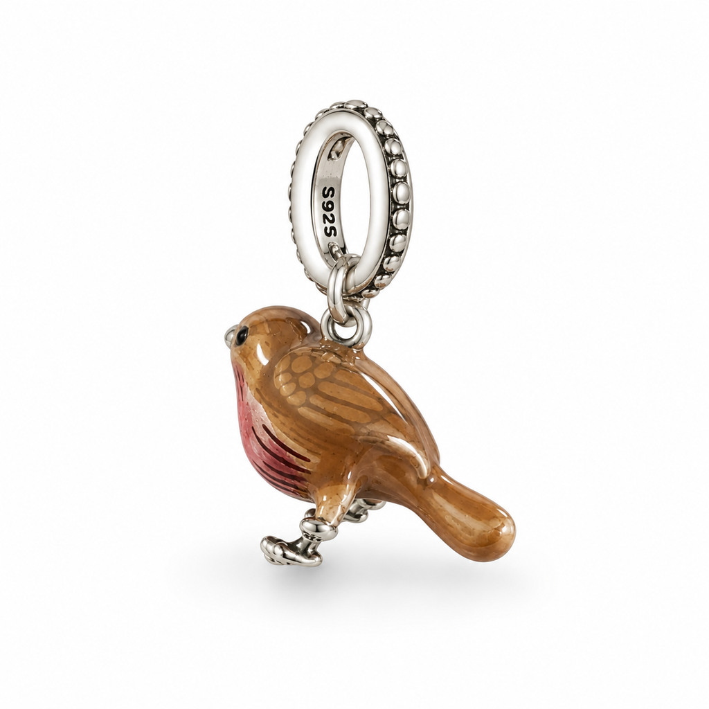 Charm Pajaro  Plata Ley .925