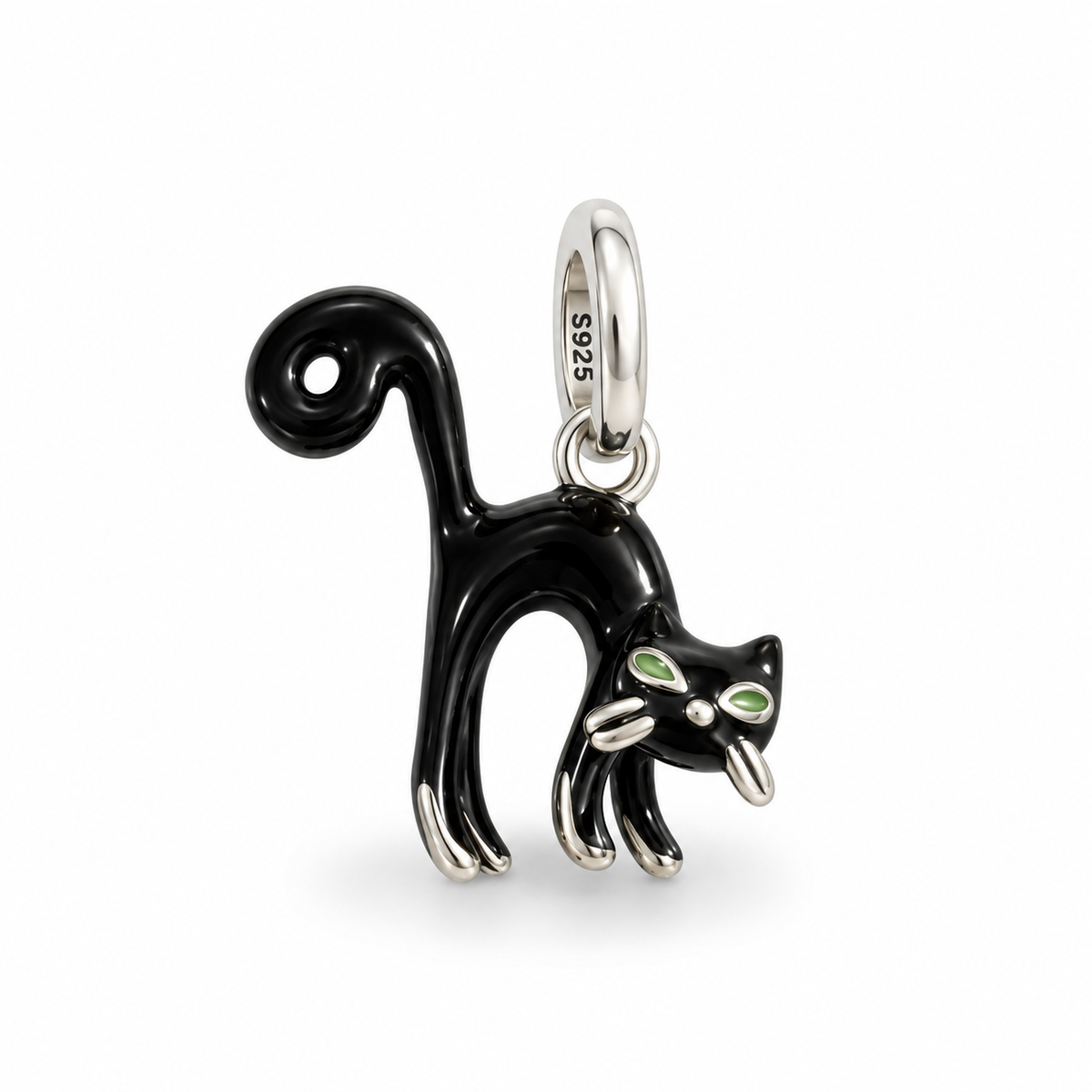 Charm Gato Negro Plata Ley .925