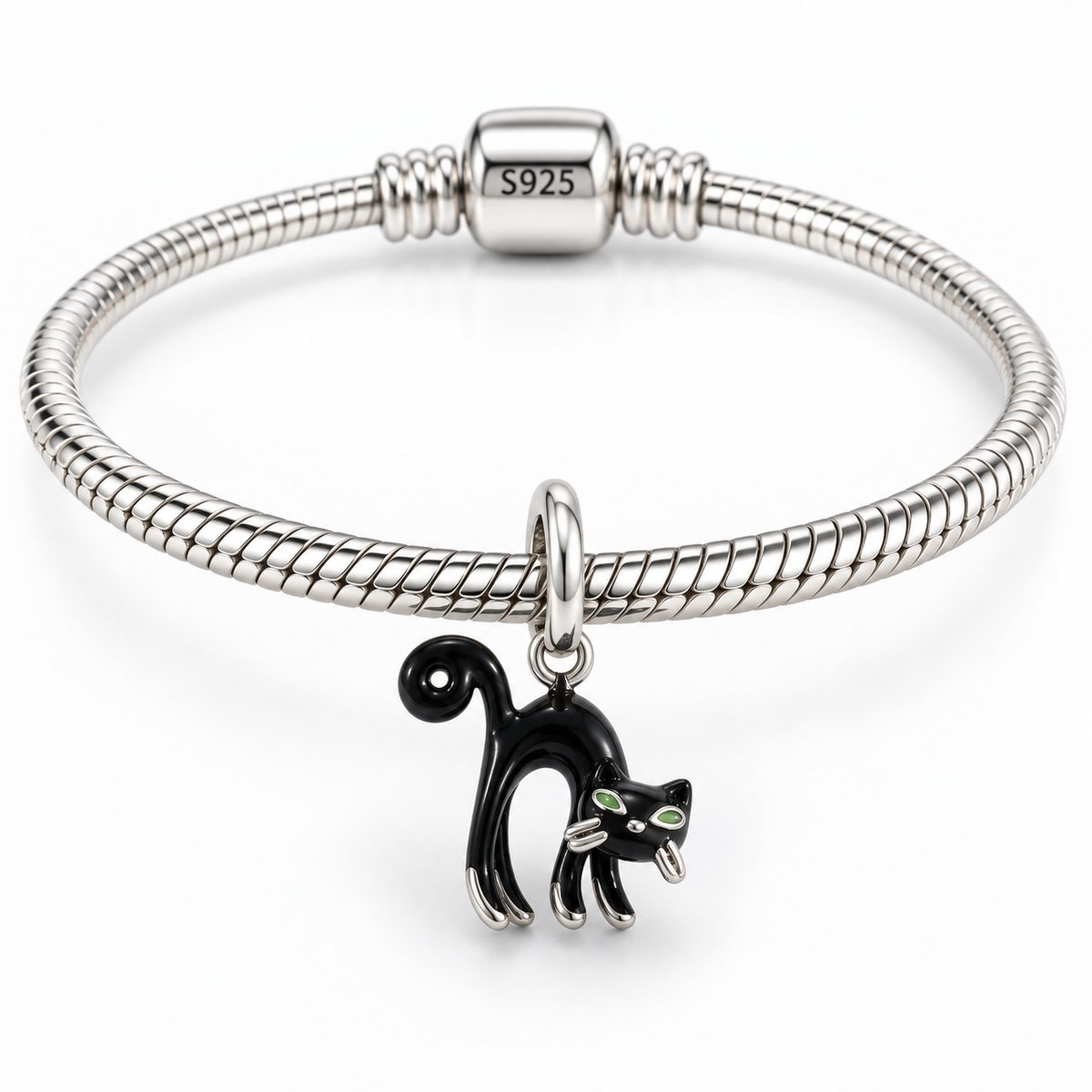 Charm Gato Negro Plata Ley .925