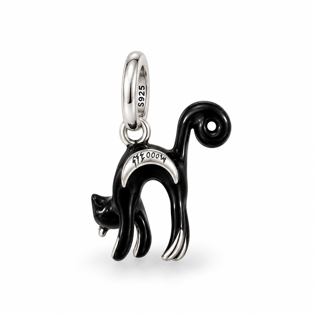 Charm Gato Negro Plata Ley .925
