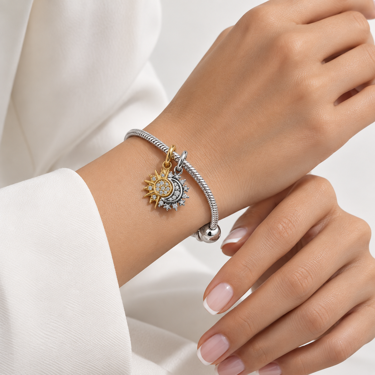 Charm Sol Y Luna Plata Ley .925