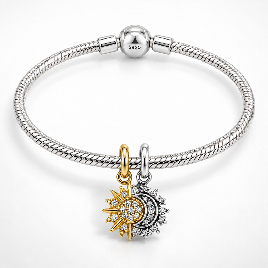 Charm Sol Y Luna Plata Ley .925