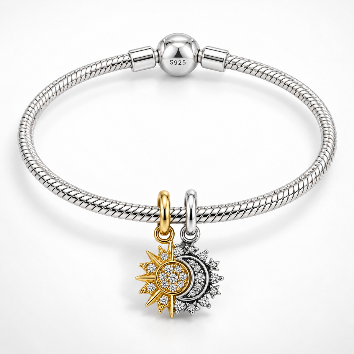 Charm Sol Y Luna Plata Ley .925