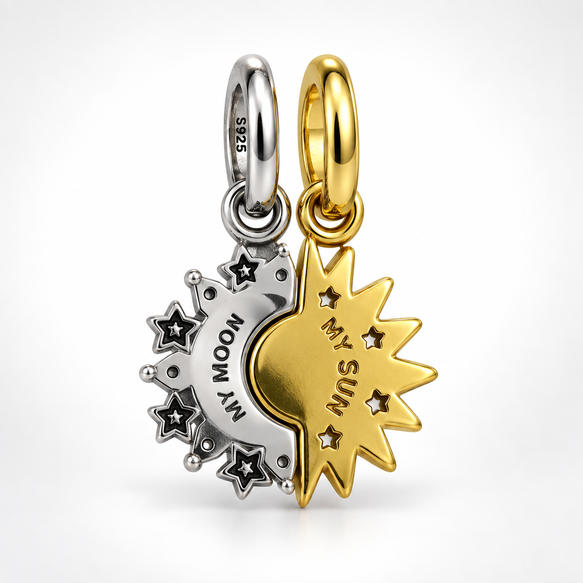 Charm Sol Y Luna Plata Ley .925
