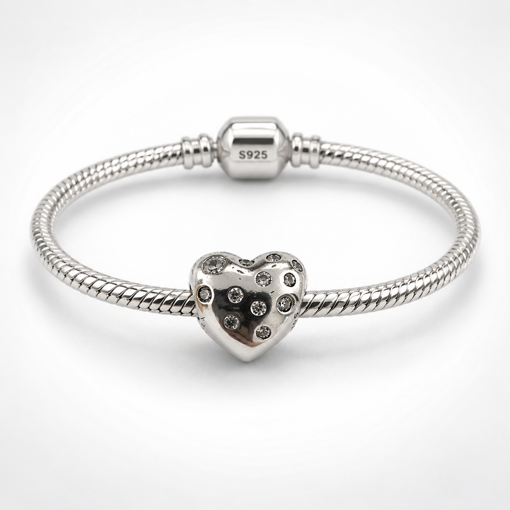 Charm Corazon Plateado Plata Ley .925