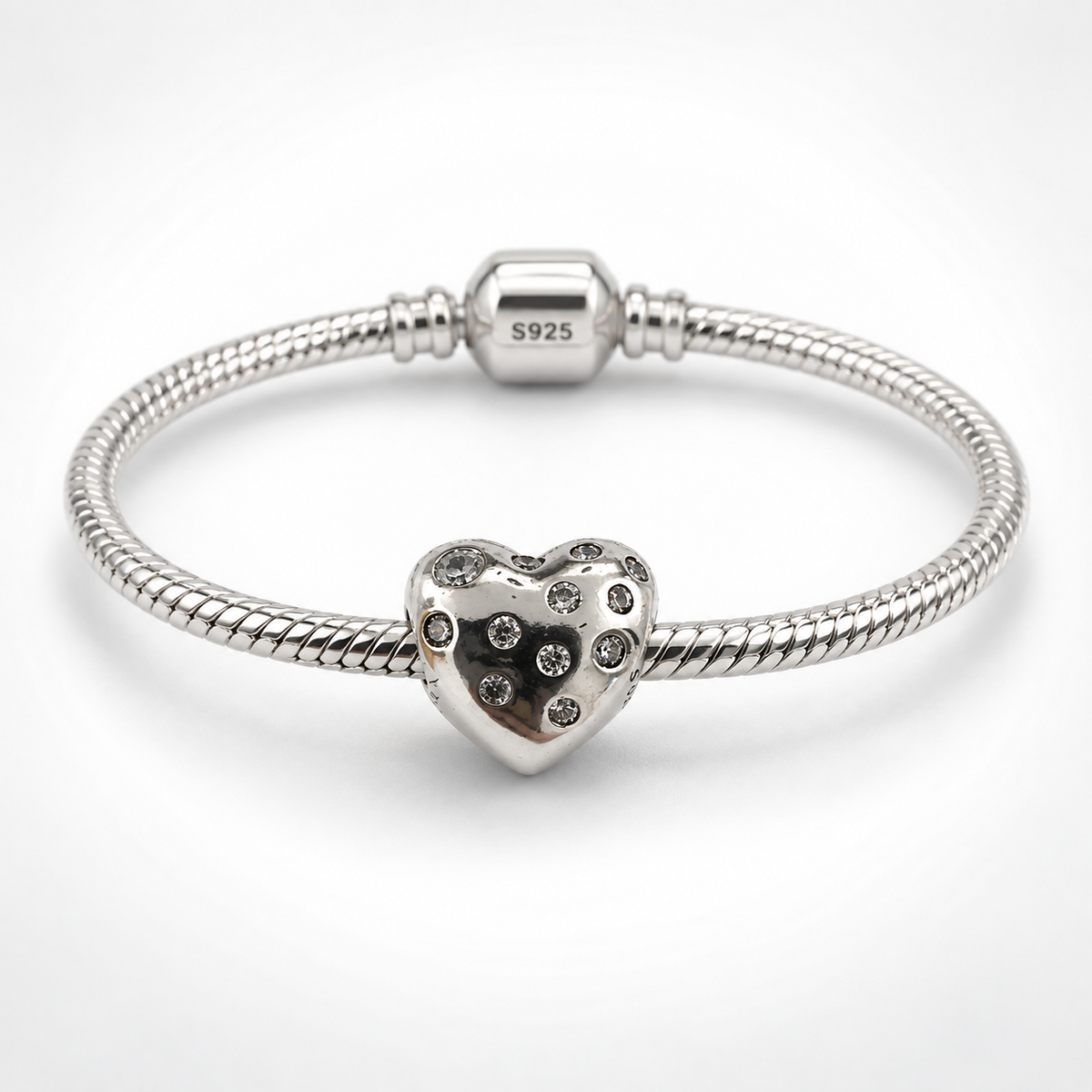 Charm Corazon Plateado Plata Ley .925