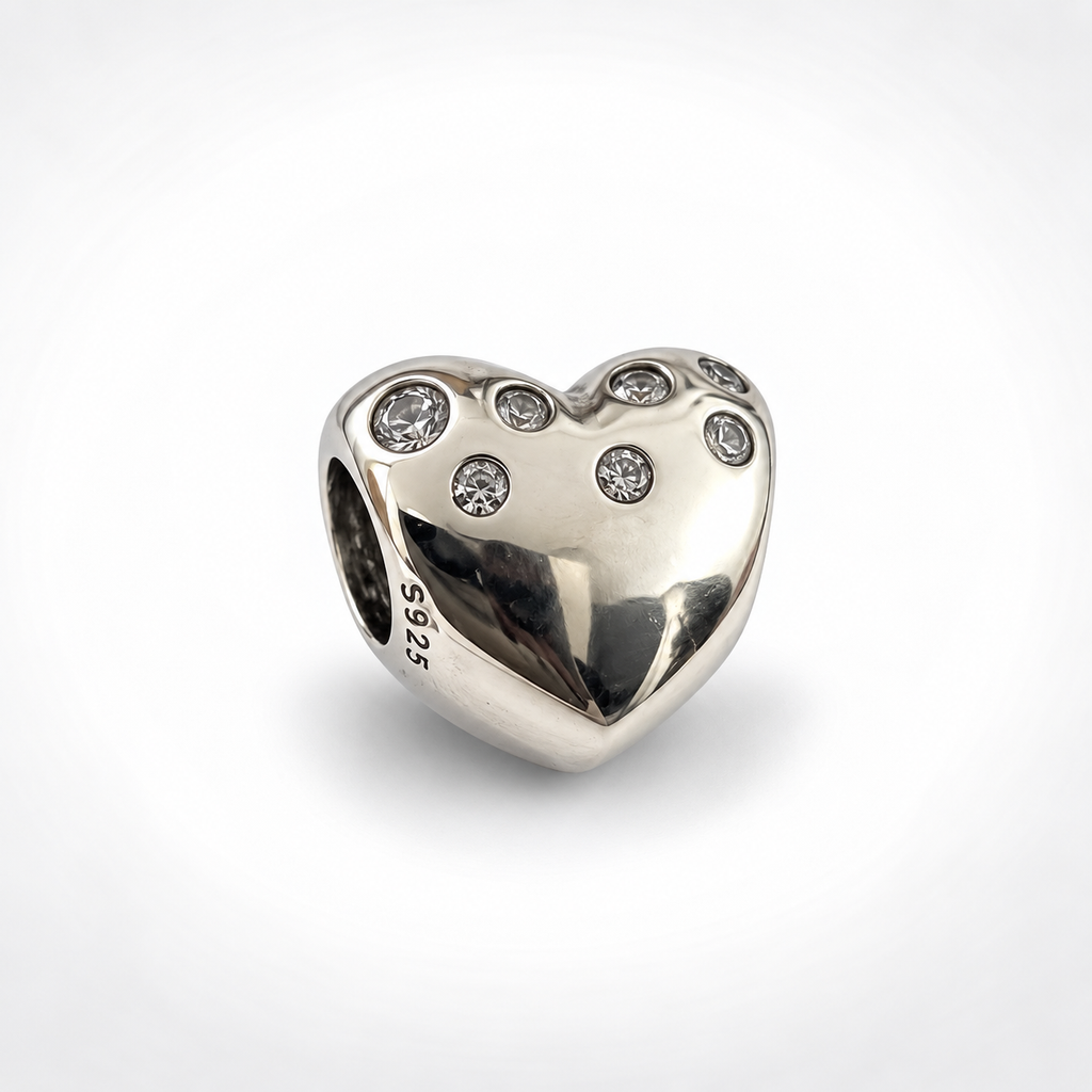 Charm Corazon Plateado Plata Ley .925