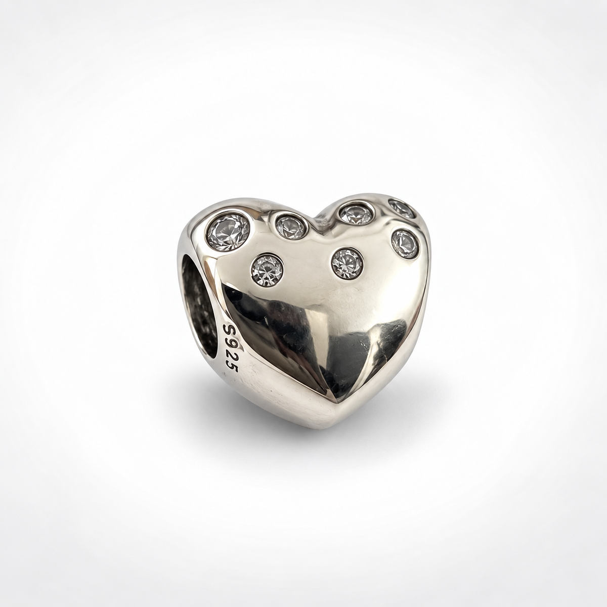 Charm Corazon Plateado Plata Ley .925