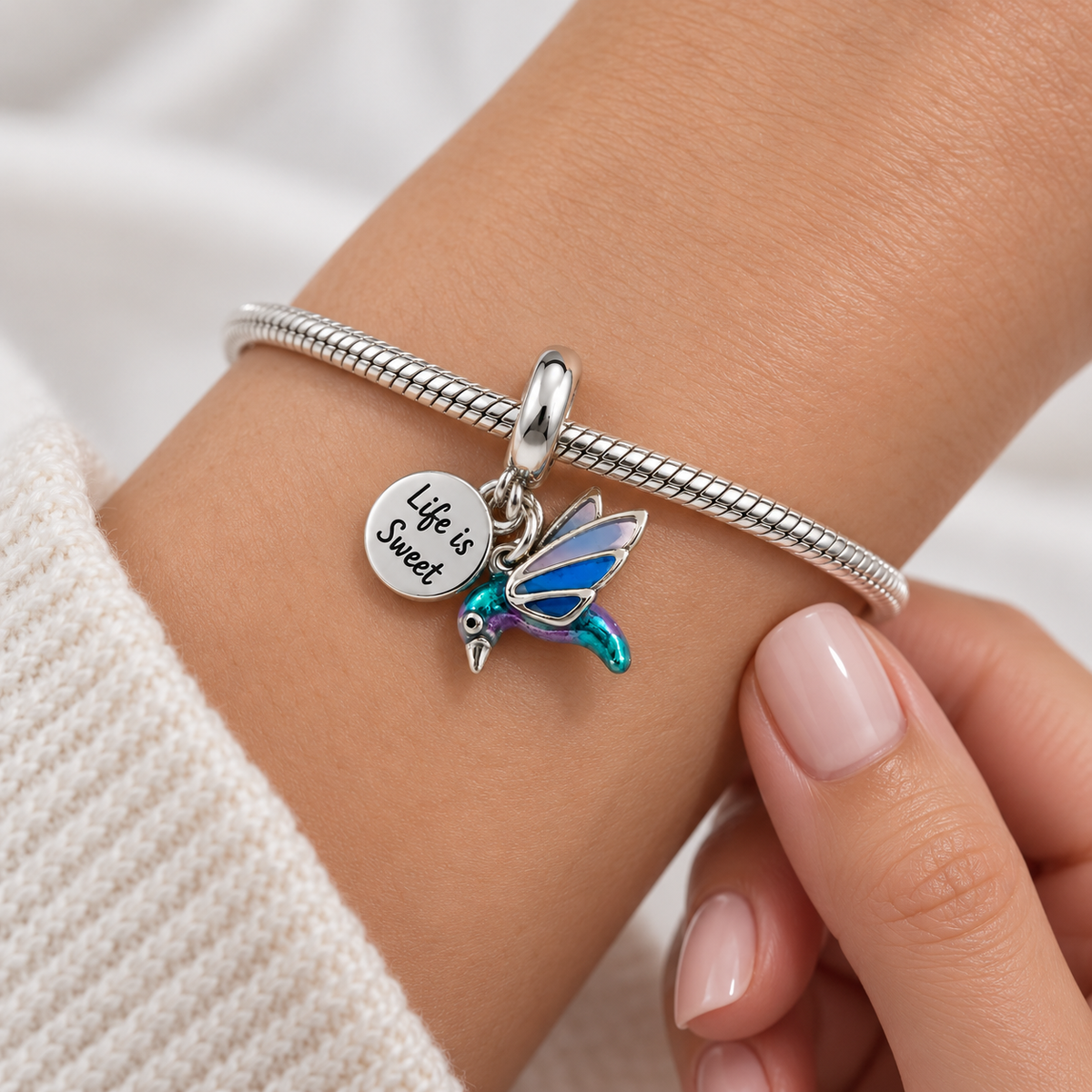 Charm Colibri Plata Ley .925