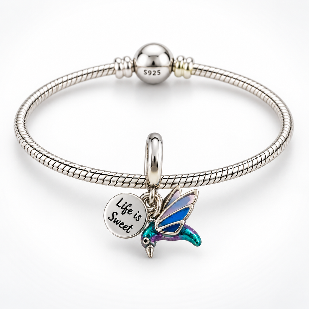 Charm Colibri Plata Ley .925